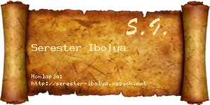 Serester Ibolya névjegykártya